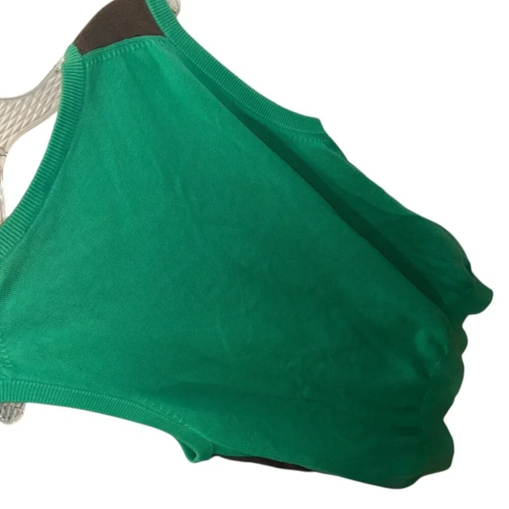 cross sweden kelly green brown deconstructed ARGYLE mens sweater vest L